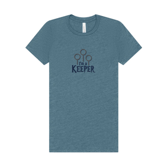 I’m a Keeper — Harry Potter Quidditch Retro Women's Tee (Light)