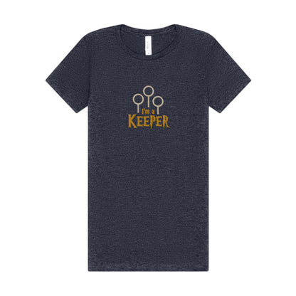 I’m a Keeper — Harry Potter Quidditch Retro Women's Tee (Dark)