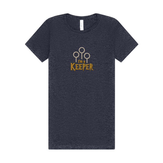 I’m a Keeper — Harry Potter Quidditch Retro Women's Tee (Dark)