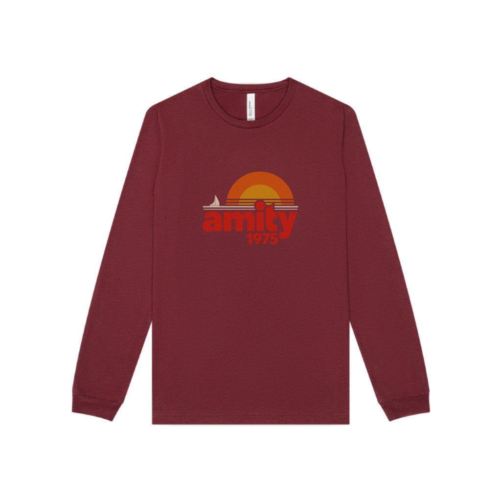 Amity Island 1975 — Jaws-Inspired Retro Long Sleeve (Dark)