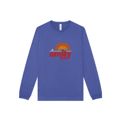 Amity Island 1975 — Jaws-Inspired Retro Long Sleeve (Dark)