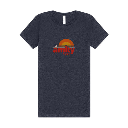 Amity Island 1975 — Jaws-Inspired Retro Women's Tee (Dark)