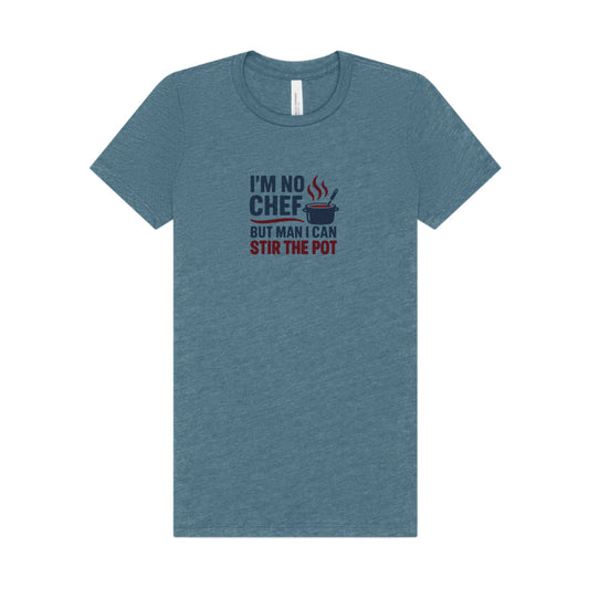 I'm No Chef, But Man I Stir the Pot — Retro Women's Tee (Light)