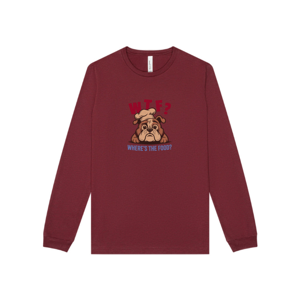 WTF? Where’s the Food? — Bulldog Chef Long Sleeve (Dark)