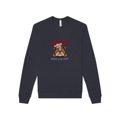 WTF? Where’s the Food? — Bulldog Chef Sweatshirt (Dark)