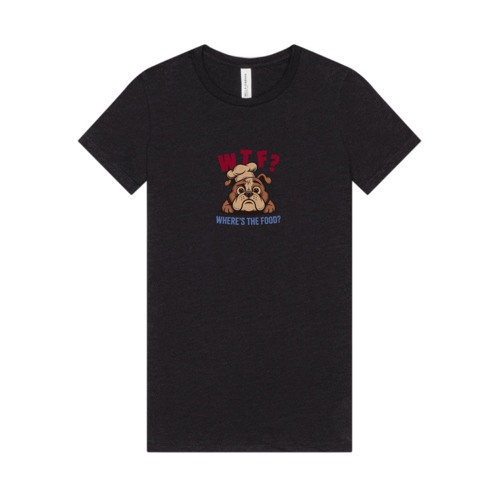 WTF? Where’s the Food? — Bulldog Chef Women's Tee (Dark)