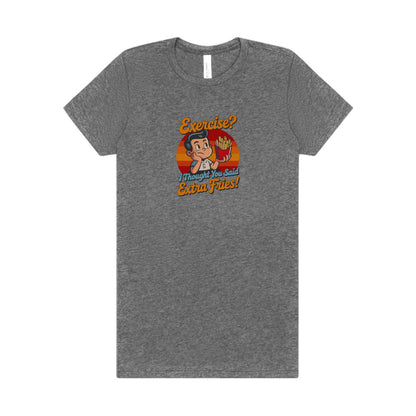 Exercise? I Thought You Said Extra Fries! — Retro Women's Tee (Light)