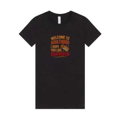Welcome to Adulthood (Ibuprofen) — Retro Women's Tee (Dark)