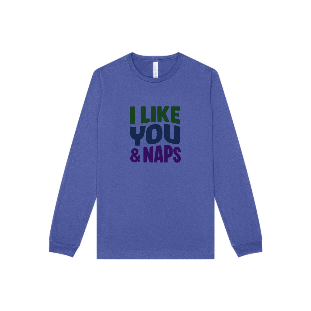 I Like You & Naps (Cool Gradient) — Retro Loungewear Long Sleeve (Light)