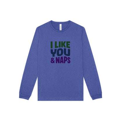 I Like You & Naps (Cool Gradient) — Retro Loungewear Long Sleeve (Light)