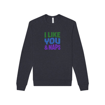I Like You & Naps (Cool Gradient) — Retro Loungewear Sweatshirt (Dark)