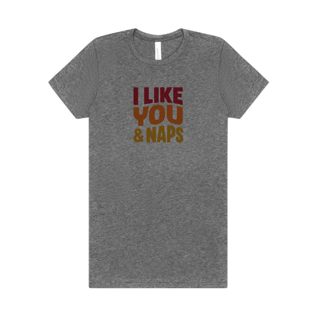 I Like You & Naps (Warm Gradient) — Retro Loungewear Women's Tee (Light)