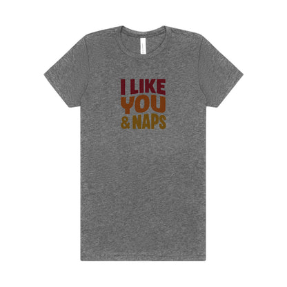 I Like You & Naps (Warm Gradient) — Retro Loungewear Women's Tee (Light)