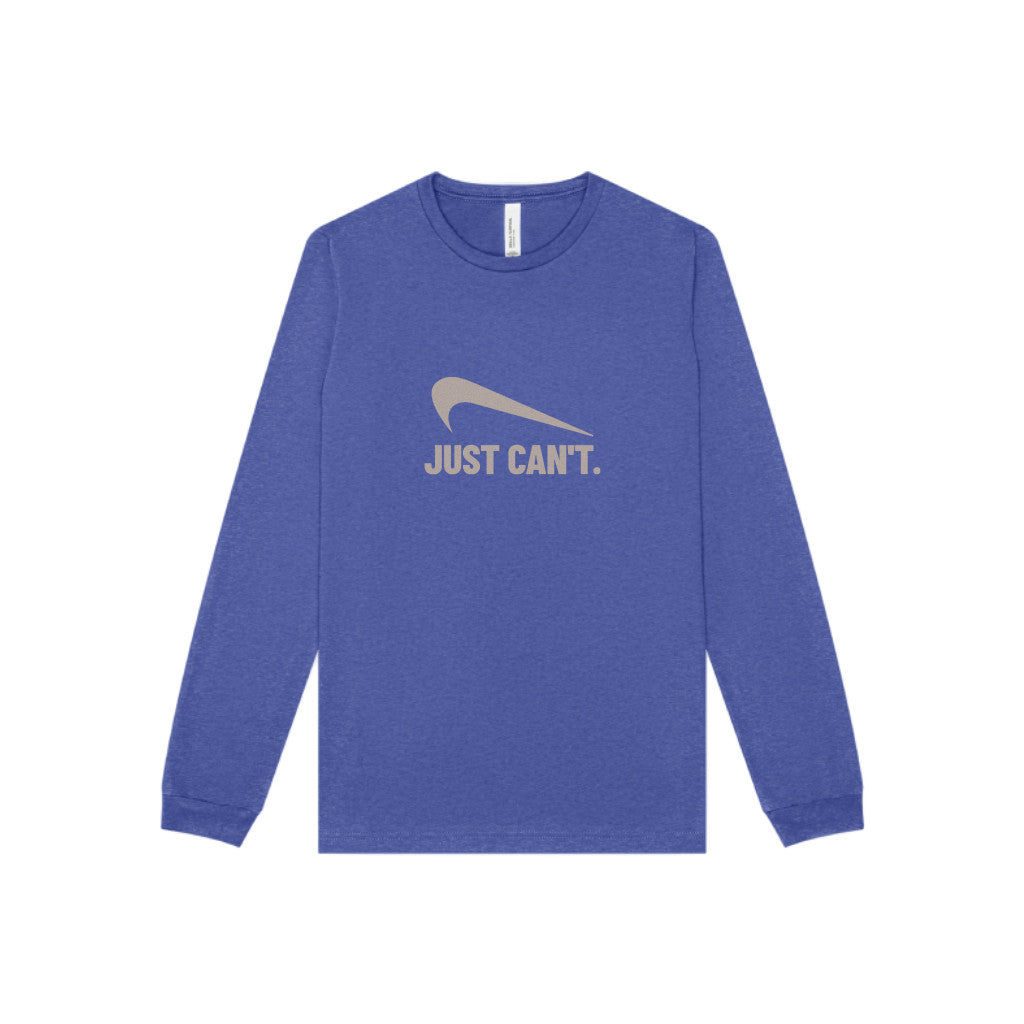 Just Can’t Athletic Parody — Retro Workout Long Sleeve (Dark)