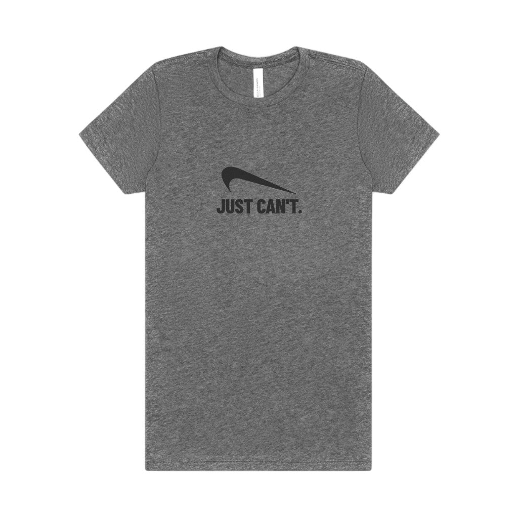 Just Can’t Athletic Parody — Retro Workout Women's Tee (Light)