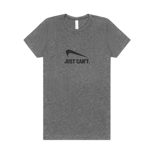 Just Can’t Athletic Parody — Retro Workout Women's Tee (Light)