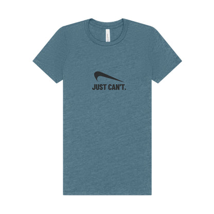 Just Can’t Athletic Parody — Retro Workout Women's Tee (Light)