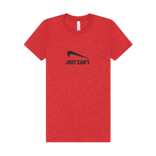 Just Can’t Athletic Parody — Retro Workout Women's Tee (Light)