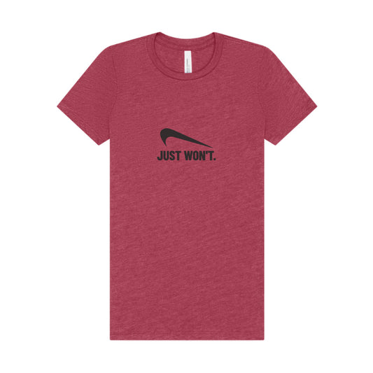 Just Won’t Athletic Parody — Retro Workout Women's Tee (Light)