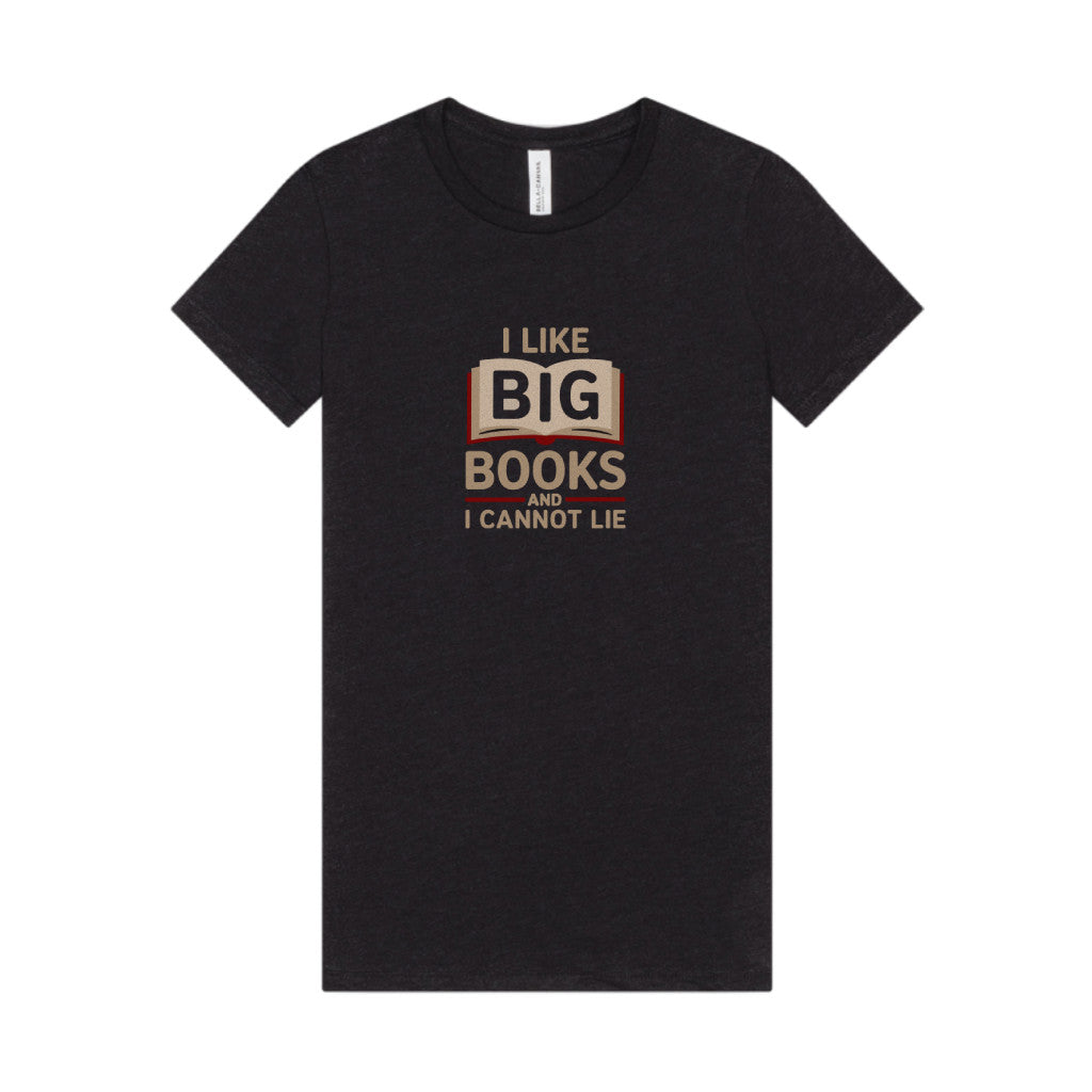 I Like Big Books and I Cannot Lie — Bibliophile Retro Women's Tee (Dark)