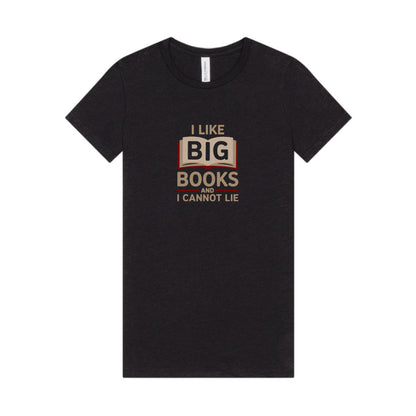 I Like Big Books and I Cannot Lie — Bibliophile Retro Women's Tee (Dark)