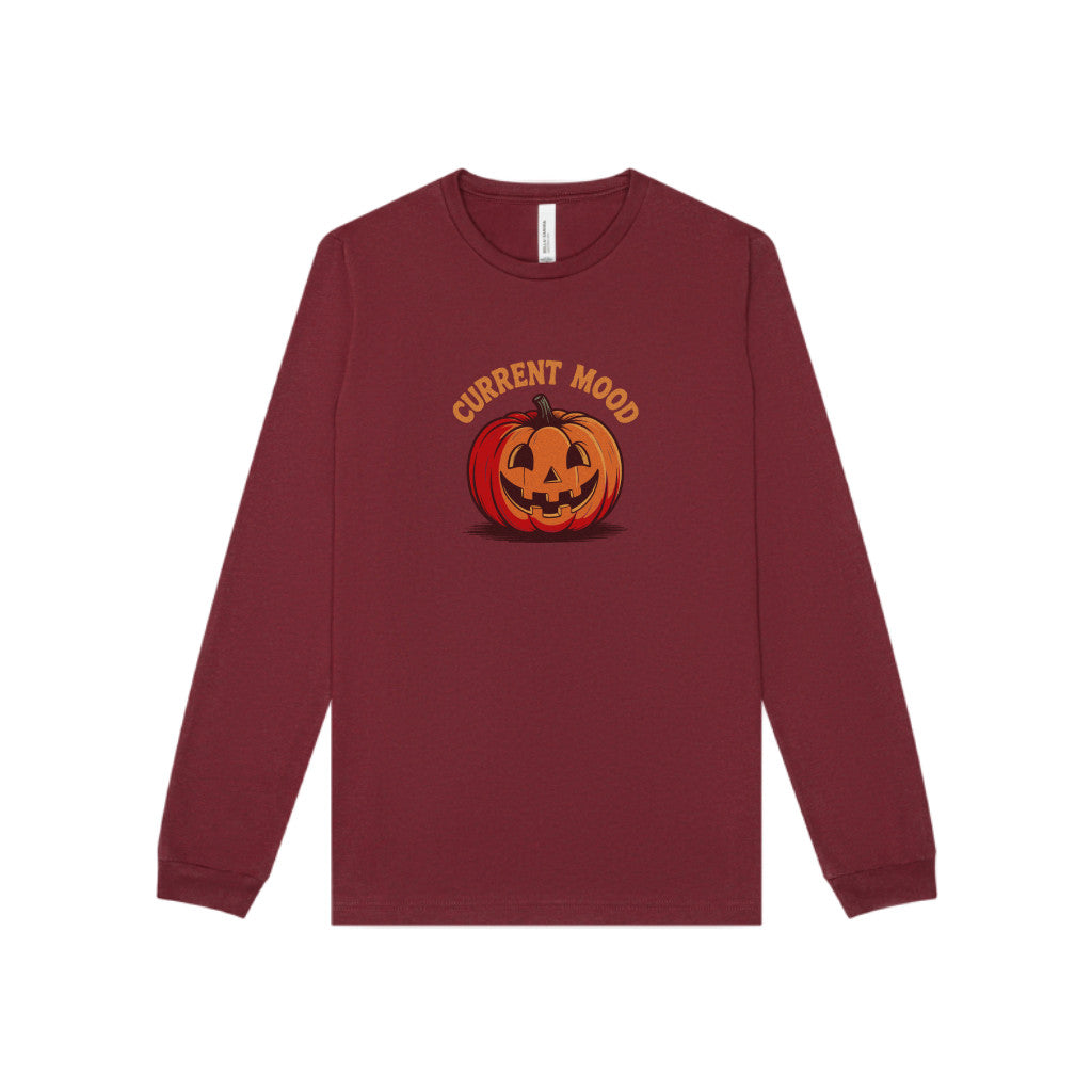 Current Mood (Classic Pumpkin) — Retro Halloween Long Sleeve (Dark)