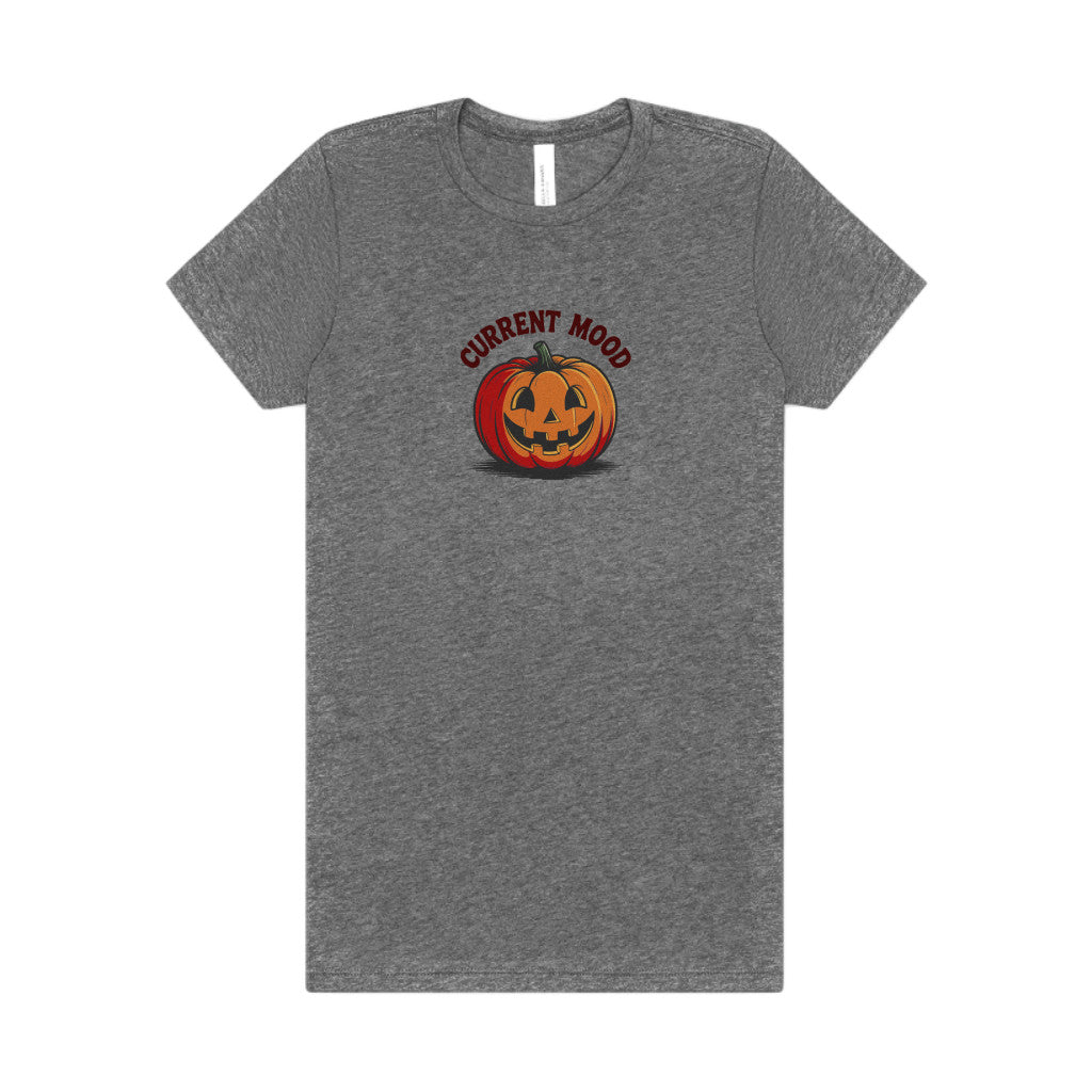 Current Mood (Classic Pumpkin) — Retro Halloween Women's Tee (Light)