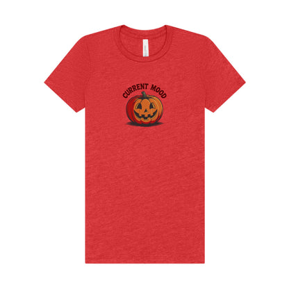 Current Mood (Classic Pumpkin) — Retro Halloween Women's Tee (Light)