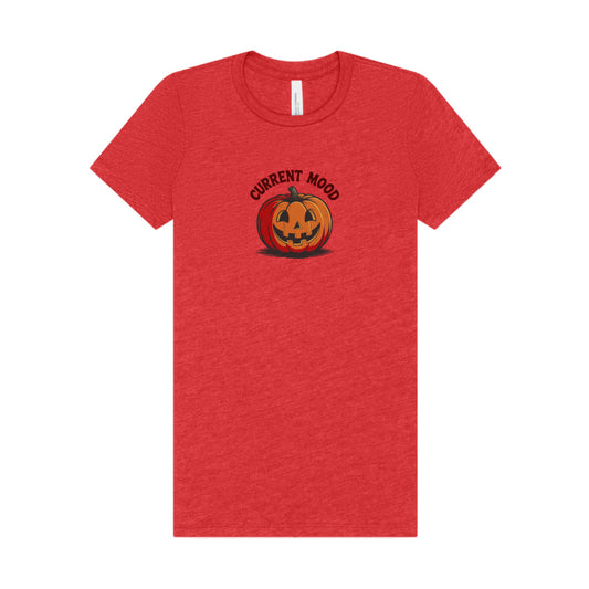 Current Mood (Classic Pumpkin) — Retro Halloween Women's Tee (Light)