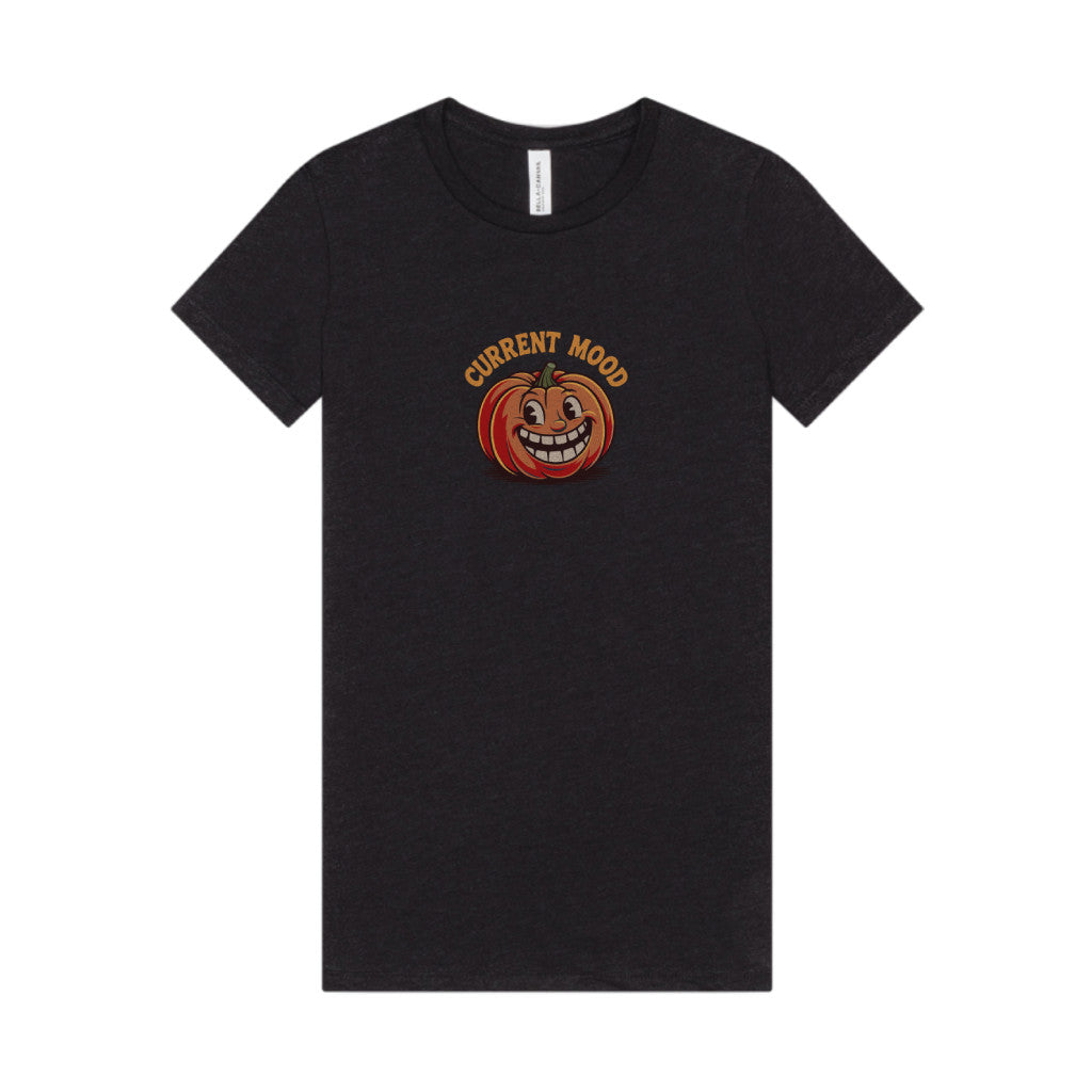Current Mood (Toothy Jack) — Retro Halloween Women's Tee (Dark)