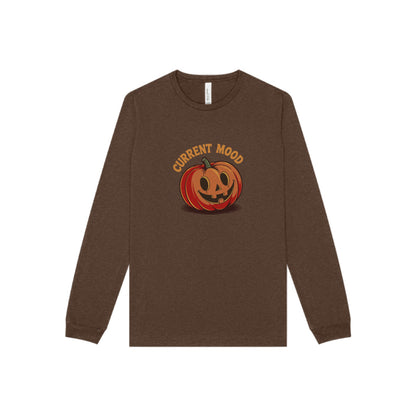 Current Mood (Cute Pumpkin) — Retro Halloween Long Sleeve (Dark)