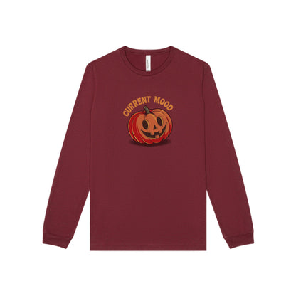 Current Mood (Cute Pumpkin) — Retro Halloween Long Sleeve (Dark)