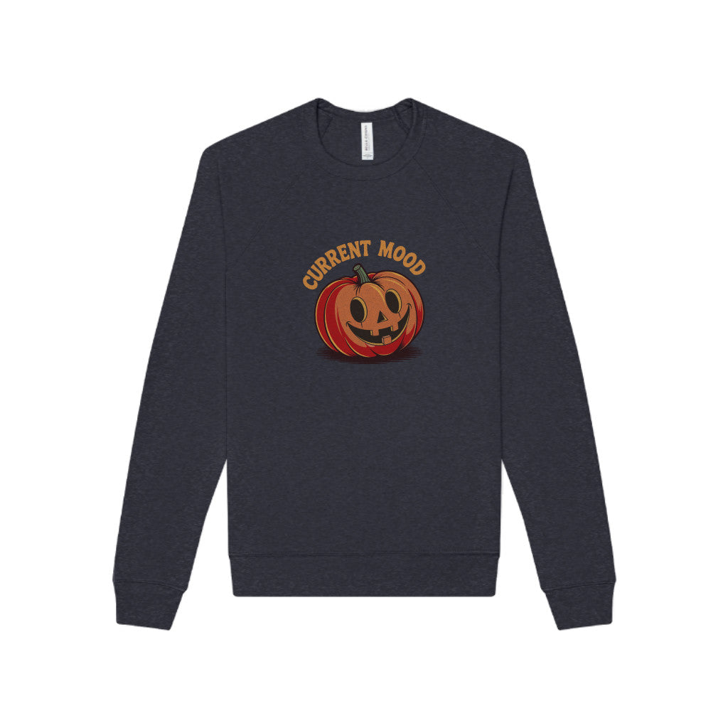 Current Mood (Cute Pumpkin) — Retro Halloween Sweatshirt (Dark)