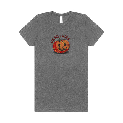 Current Mood (Cute Pumpkin) — Retro Halloween Women's Tee (Light)