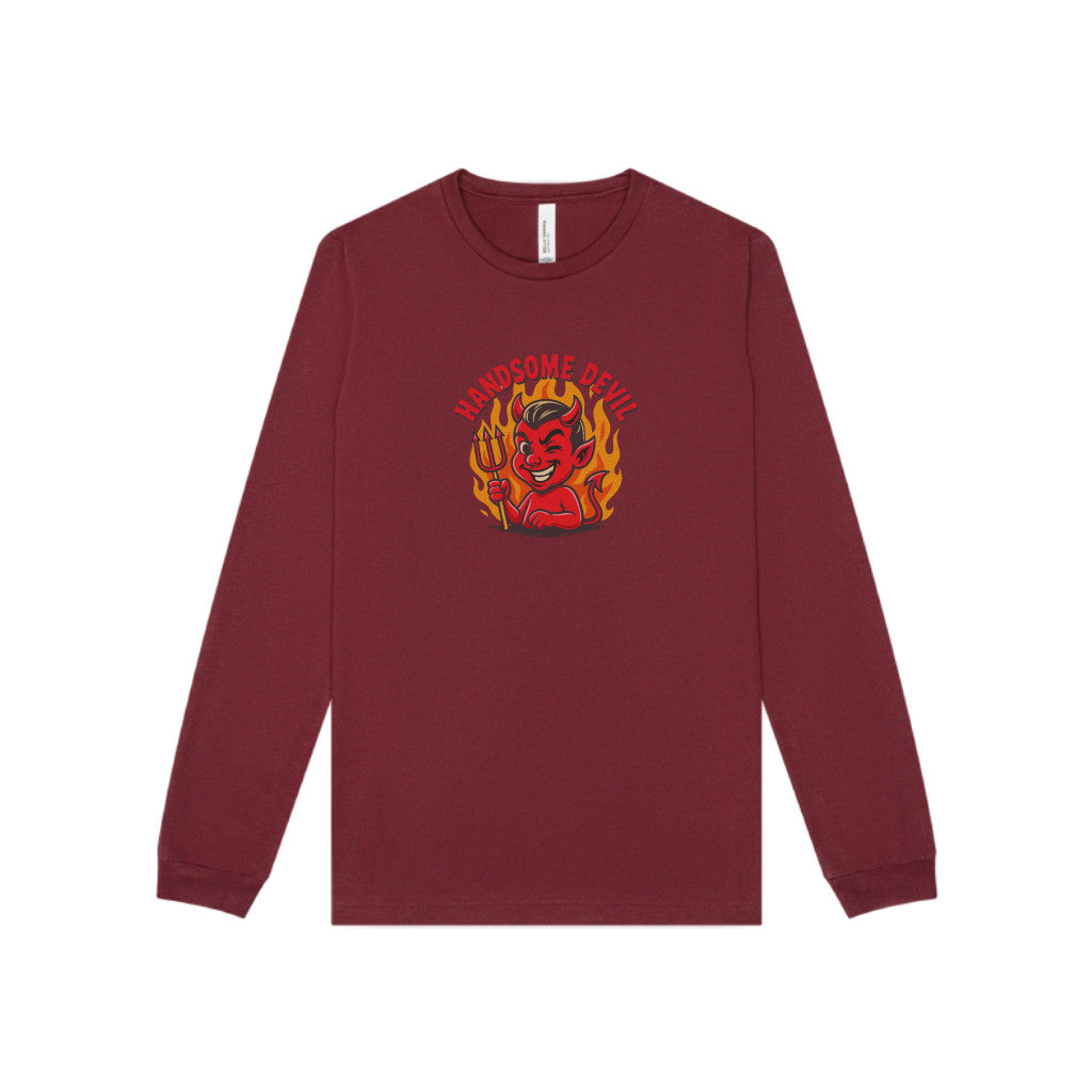 Handsome Devil — Fiery Retro Halloween Long Sleeve (Dark)