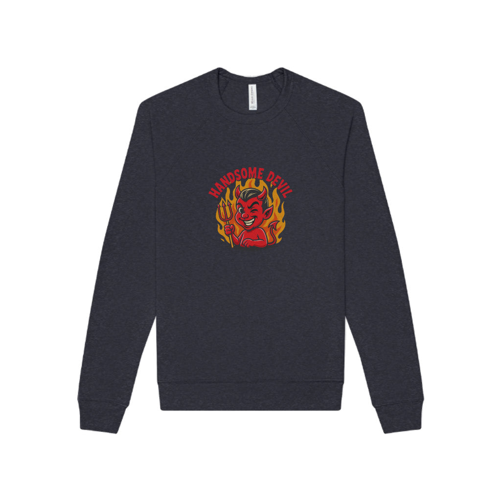 Handsome Devil — Fiery Retro Halloween Sweatshirt (Dark)