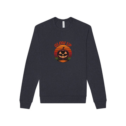 Halloween Glow Up Pumpkin — Retro Autumn Sunset Sweatshirt (Dark)
