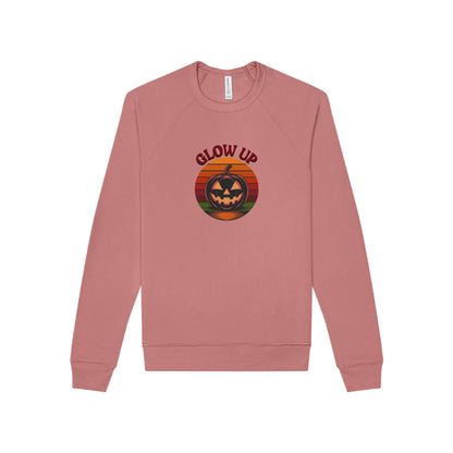 Halloween Glow Up Pumpkin — Retro Autumn Sunset Sweatshirt (Light)