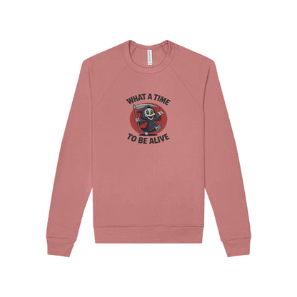 What a Time to Be Alive (Cute) — Lil Reaper Retro Sweatshirt (Light)