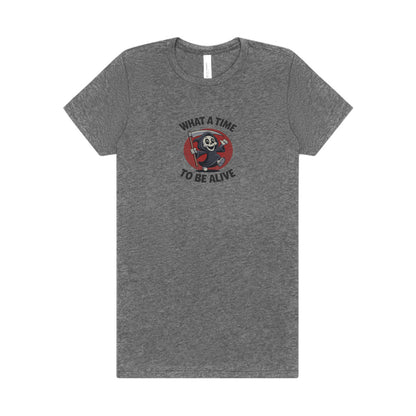 What a Time to Be Alive (Cute) — Lil Reaper Retro Women's Tee (Light)