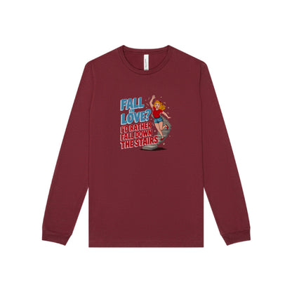 Fall in Love? I'd Rather Fall Down the Stairs — Retro Long Sleeve (Dark)