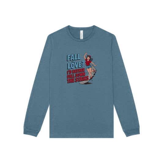 Fall in Love? I'd Rather Fall Down the Stairs — Retro Long Sleeve (Light)