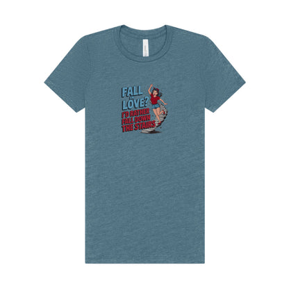 Fall in Love? I'd Rather Fall Down the Stairs — Retro Women's Tee (Light)