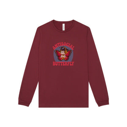 Antisocial Butterfly (Female) — Retro Workout Long Sleeve (Dark)