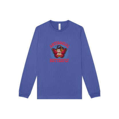 Antisocial Butterfly (Female) — Retro Workout Long Sleeve (Dark)