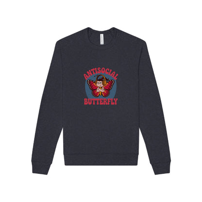Antisocial Butterfly (Female) — Retro Workout Sweatshirt (Dark)