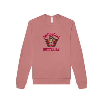Antisocial Butterfly (Female) — Retro Workout Sweatshirt (Light)