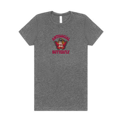 Antisocial Butterfly (Female) — Retro Workout Women's Tee (Light)