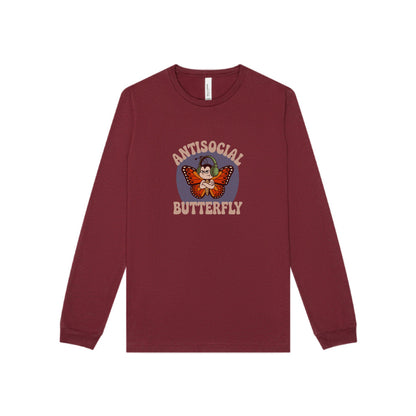 Antisocial Butterfly (Male) — Retro Workout Long Sleeve (Dark)