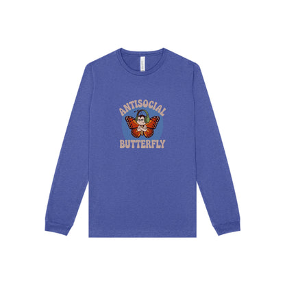 Antisocial Butterfly (Male) — Retro Workout Long Sleeve (Dark)